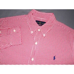 Polo Ralph Lauren Slim Fit Long Sleeved Red Checkered Button Up Shirt Men's LRG